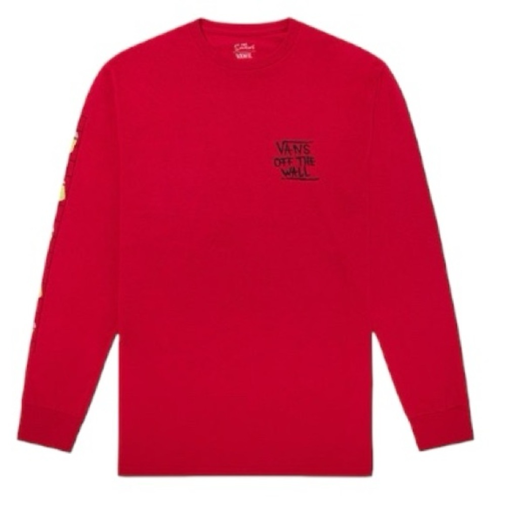 Vans X The Simpsons El Barto Men's T-Shirt Size X-Large Red Long Sleeve Graphic - Picture 3 of 14